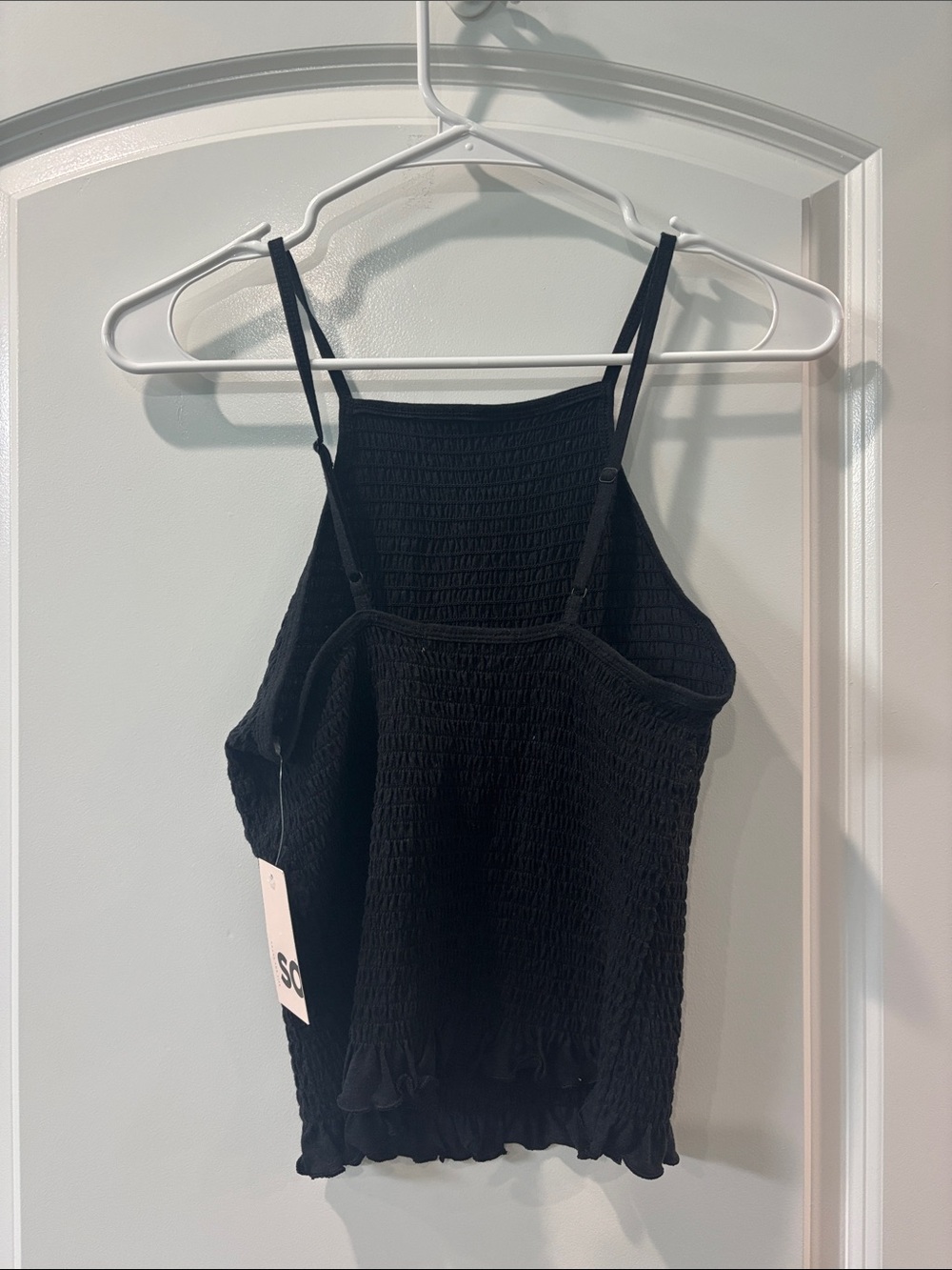 Black Smocked Tank Top - Picture 2 of 3